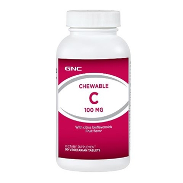 Снимка на GNC Chewable C 100 mg / Витамин С 100 мг дъвчащи таблетки -  Укрепва защитните сили на организма