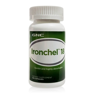 Снимка на GNC Ironchel 18 mg / Желязо хелатно 18 мг - Основен минерал в производството на хемоглобин в организма