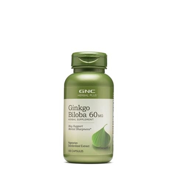 Снимка на GNC Herbal Plus Ginkgo Biloba 60 mg / Гинко Билоба 60 мг - За добра памет и концентрация