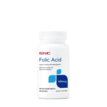 Снимка на GNC Folic Acid 400 µg/ Фолиева киселина 400 мкг- Полезна за бъдещите майки