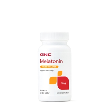 Снимка на GNC Melatonin 3 mg Times Release/ Мелатонин 3 мг с удължено освобождаване - За спокоен и дълбок сън