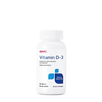 Снимка на GNC Vitamin D-3 25 µg ( 1 000 IU) / Витамин Д-3 25 µg(1000 IU) - За здрави зъби и кости, важен за  абсорбирането на калция