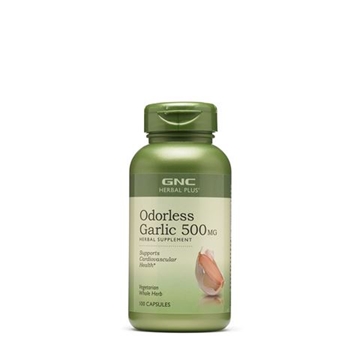 Снимка на GNC Herbal Plus  Odorless  Garlic 500 mg / Чесън 500 мг - Цялата полза от чесъна, но без мирис и вкус
