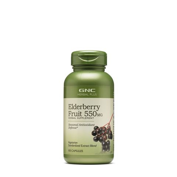 Picture of GNC Herbal Plus Elderberry Fruit 550 mg/ Черен бъз 550 мг - Натурално средство за укрепване на имунитета