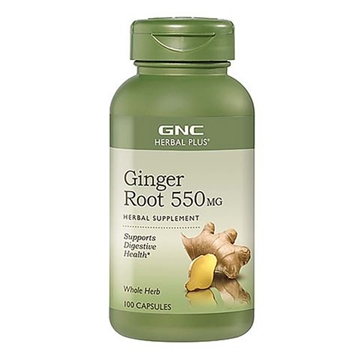 Снимка на GNC Herbal Plus Ginger Root 550 mg / Джинджифил корен 550 мг - За добро храносмилане