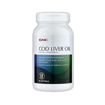 Снимка на GNC  Cod Liver Oil / Масло от черен дроб на треска - Естествен източник на Омега- 3, Витамин А и D
