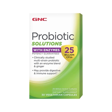 Снимка на GNC Probiotic Solutions With Enzymes  25 Billion Cfus/ Пробиотик Сълюшънс С Ензими  25 Млрд. Бактери- За лесно и бързо храносмилане, без тежест в стомаха след преяждане