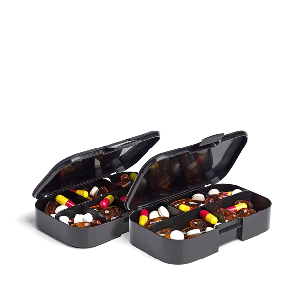 Picture of SmartShake  Pillbox Organizer - Black - 2 Pack/ Кутийка за лекарства двойна- 5+7 деления